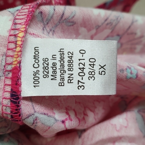 Woman Within Pink Floral Sleeveless Top Size 5X - Picture 4 of 4